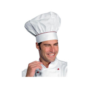 Cappello cuoco bianco-bordeaux UDS00553